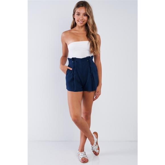 Pants - On Sale. Navy high waist shorts